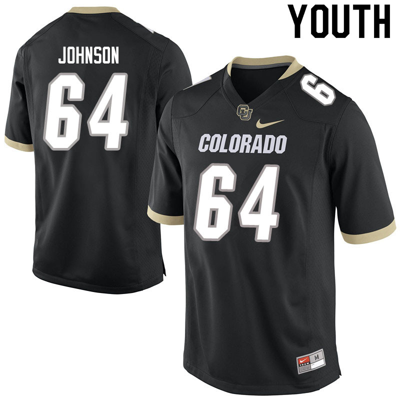 Youth #64 Austin Johnson Colorado Buffaloes College Football Jerseys Sale-Black
